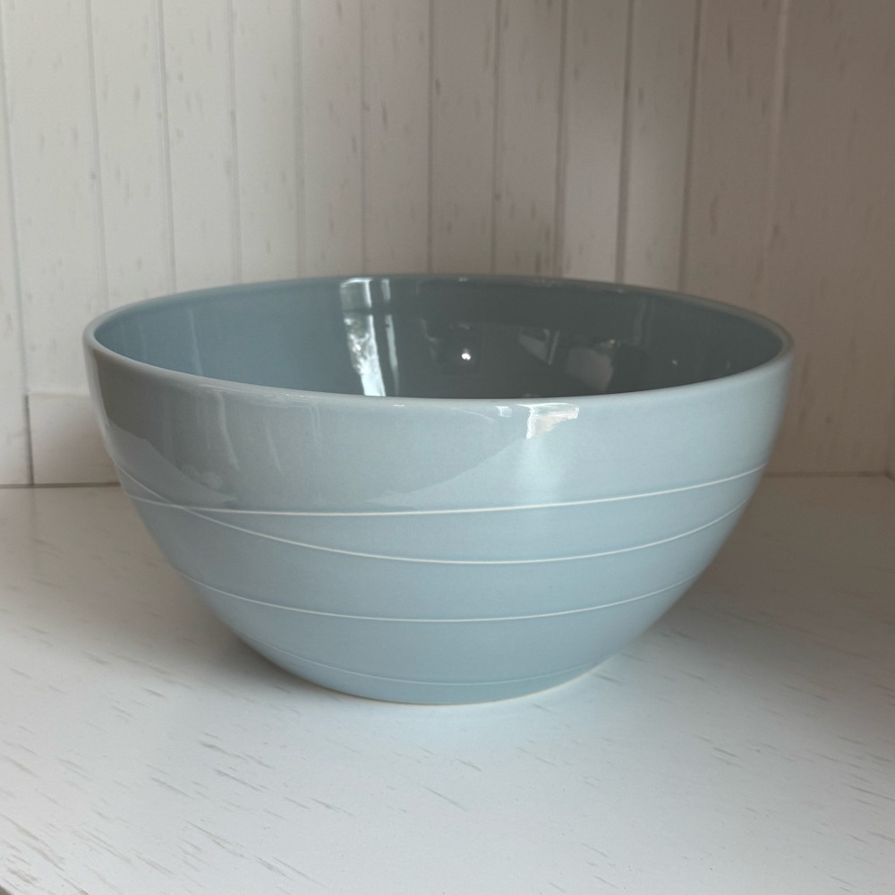 Pottery Barn, Spiral, Mixing, Large Serving Bowl, Light Blue, Kitchen, Farmhouse